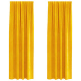 Vidaxl verduisterende gordijnen 2 pcs mosterdgeel 140 x 260 cm fluweel