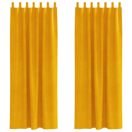 Vidaxl gordijnen 2 st mosterdgeel 140 x 260 cm fluweel