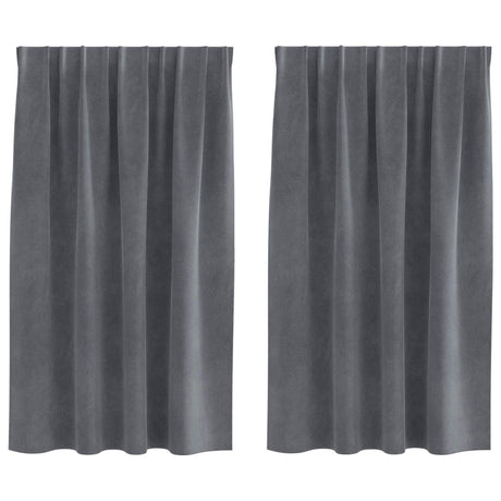 Vidaxl verduisterende gordijnen 2 pcs lichtgrijs 140 x 140 cm fluweel