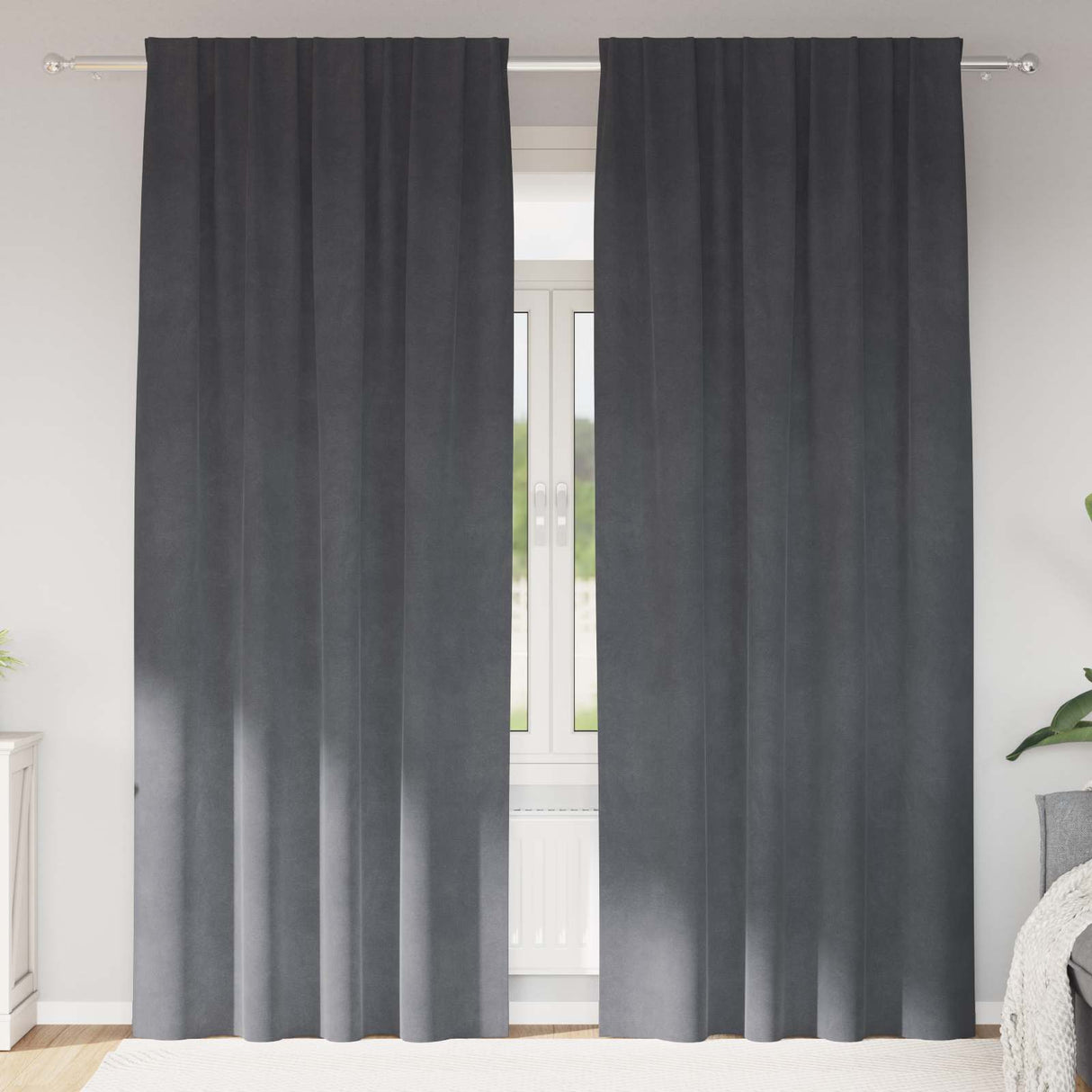 Vidaxl verduisterende gordijnen 2 pcs lichtgrijs 140 x 225 cm fluweel