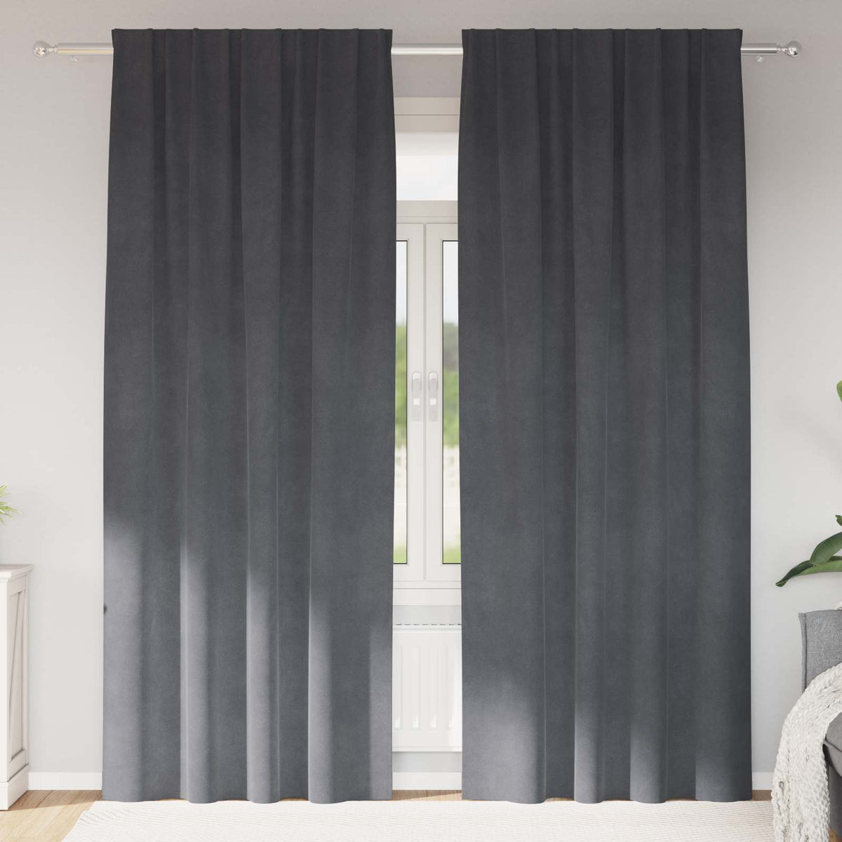Vidaxl gordijnen 2 st lichtgrijs 140 x 225 cm fluweel