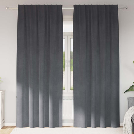 Vidaxl gordijnen 2 st lichtgrijs 140 x 225 cm fluweel