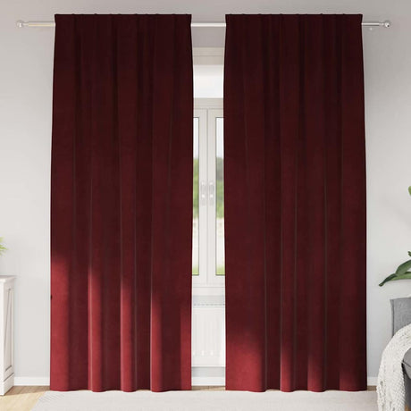 Vidaxl verduisterende gordijnen 2 pcs wijnrood 140 x 245 cm fluweel