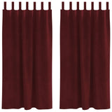 Vidaxl verduisterende gordijnen 2 pcs wijnrood 140 x 175 cm fluweel