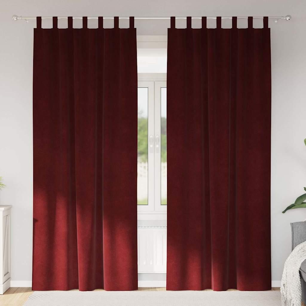 Vidaxl verduisterende gordijnen 2 pcs wijnrood 140 x 260 cm fluweel