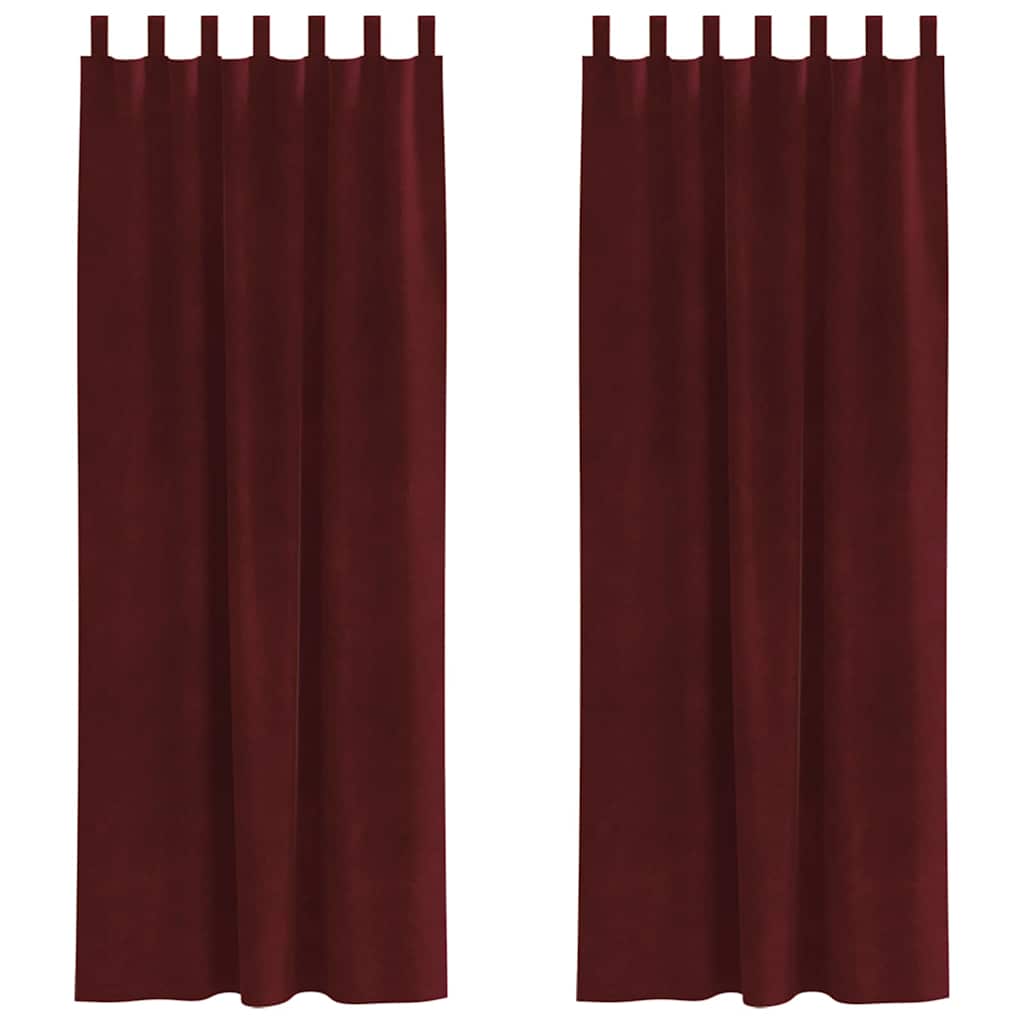 Vidaxl verduisterende gordijnen 2 pcs wijnrood 140 x 260 cm fluweel