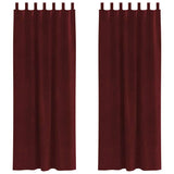 Vidaxl verduisterende gordijnen 2 pcs wijnrood 140 x 260 cm fluweel