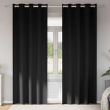 Vidaxl zwart-out gordijnen met ringen 2 pcs zwart 225 x 140 cm