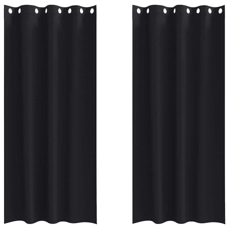 Vidaxl zwart-out gordijnen met ringen 2 pcs zwart 245 x 140 cm