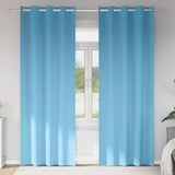 Vidaxl zwart-out gordijnen met ringen 2 st lichtblauw 245 x 140 cm