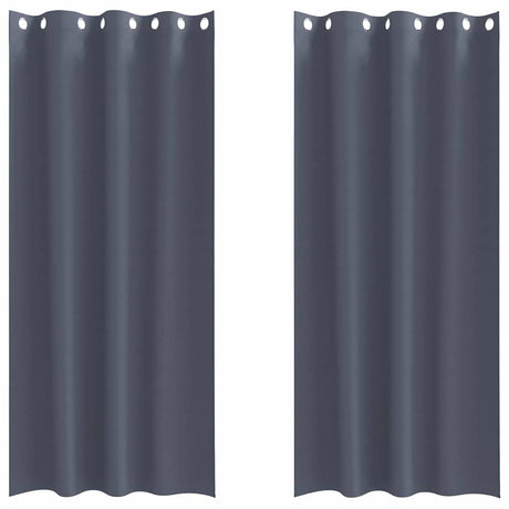 Vidaxl zwart-out gordijnen met ringen 2 st antraciet 245 x 140 cm