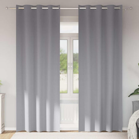 Vidaxl zwart-out gordijnen met ringen 2 st lichtgrijs 225 x 140 cm