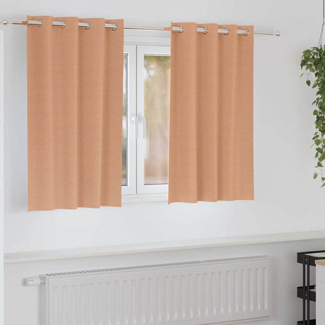 Vidaxl zwart-out gordijnen met ringen 2 st licht bruin 140 x 140 cm