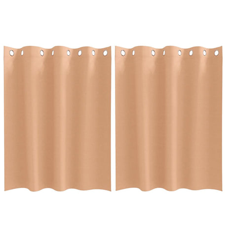 Vidaxl zwart-out gordijnen met ringen 2 pcs licht bruin 140 x 140 cm