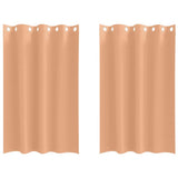 Vidaxl zwart-out gordijnen met ringen 2 pcs licht bruin 175 x 140 cm