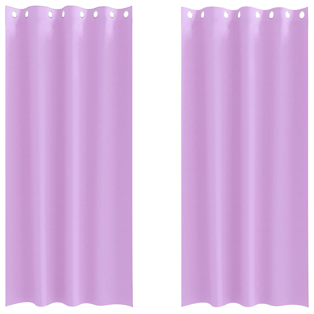 Vidaxl zwart-out gordijnen met ringen 2 st paars 225 x 140 cm