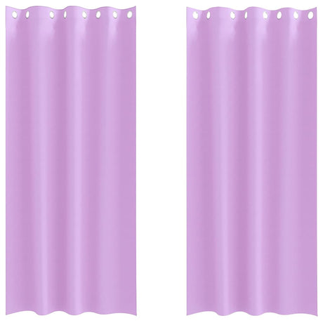 Vidaxl zwart-out gordijnen met ringen 2 st paars 225 x 140 cm
