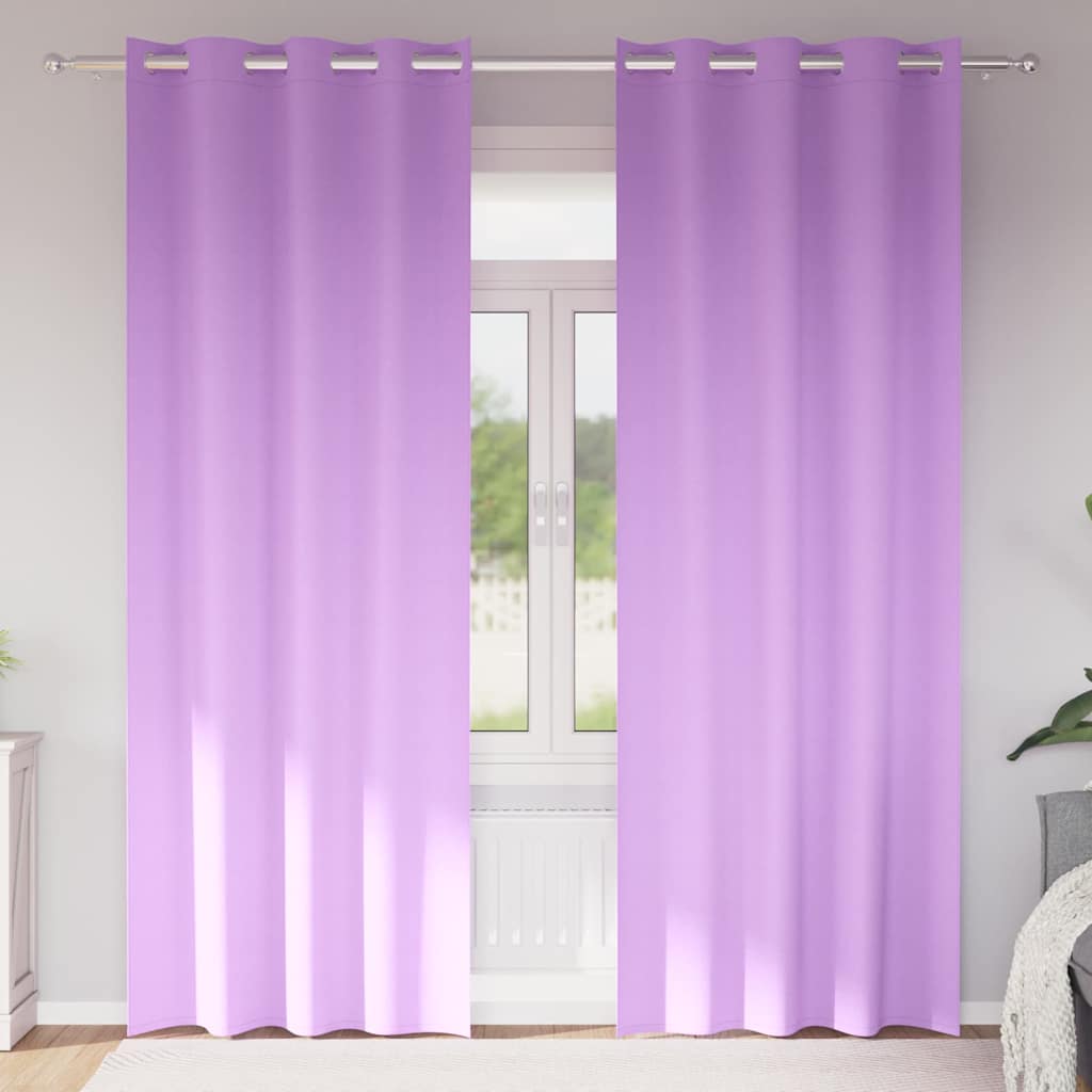 Vidaxl zwart-out gordijnen met ringen 2 pcs paars 245 x 140 cm
