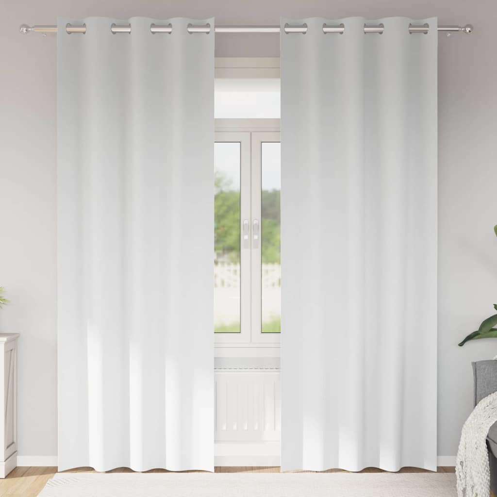 Vidaxl zwart-out gordijnen met ringen 2 pcs puur wit 260 x 140 cm