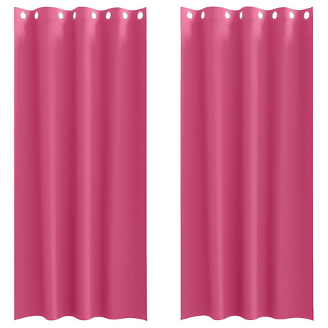 Vidaxl zwart-out gordijnen met ringen 2 pcs felroze 225 x 140 cm