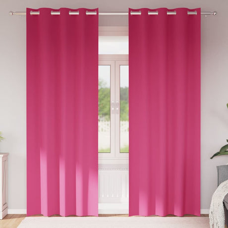 Vidaxl zwart-out gordijnen met ringen 2 pcs felroze 245 x 140 cm