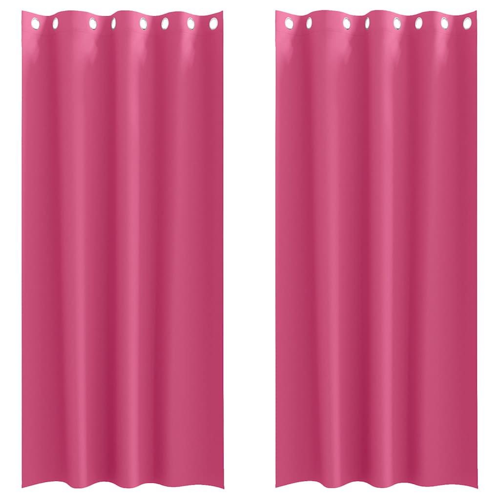 Vidaxl zwart-out gordijnen met ringen 2 pcs felroze 245 x 140 cm