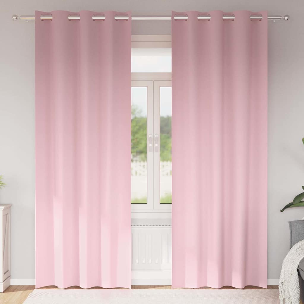 Vidaxl zwart-out gordijnen met ringen 2 pcs babyroze 260 x 140 cm