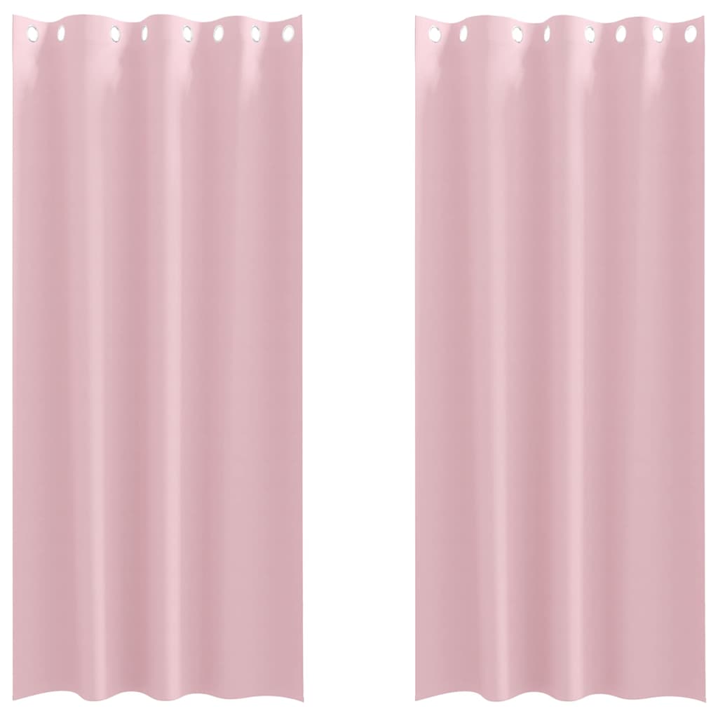 Vidaxl zwart-out gordijnen met ringen 2 pcs babyroze 260 x 140 cm