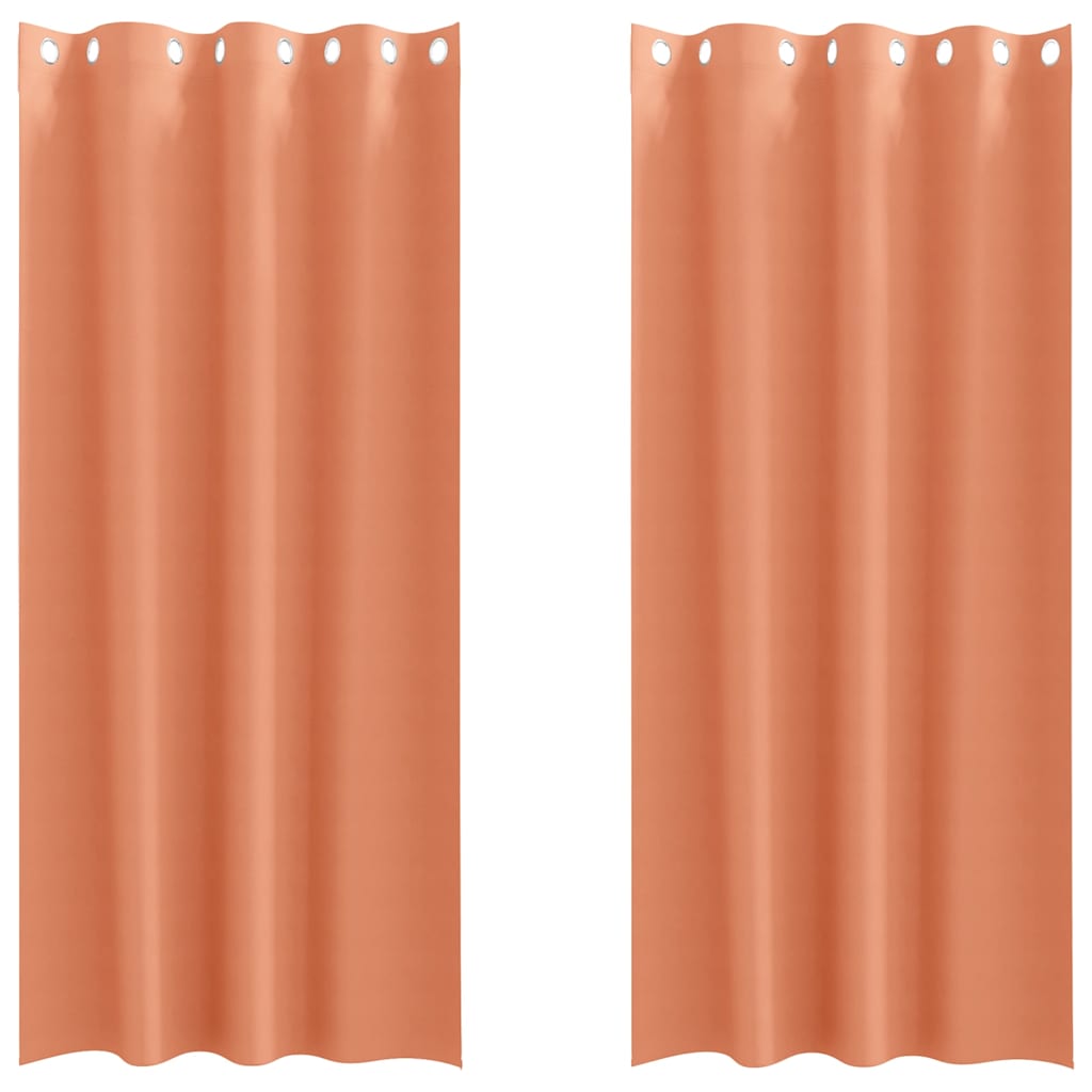 Vidaxl zwart-out gordijnen met ringen 2 pcs terracotta 260 x 140 cm