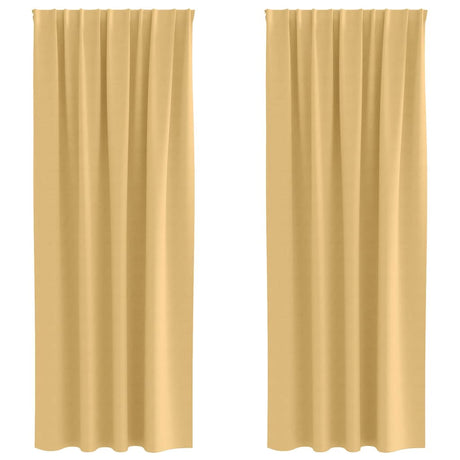 Vidaxl zwart-out gordijnen met ringen 2 pcs beige 245 x 140 cm
