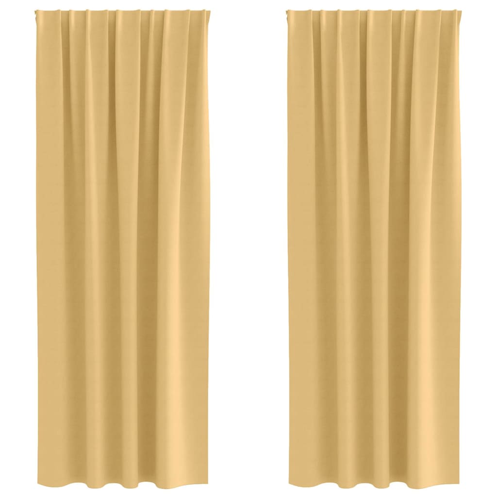 Vidaxl zwart-out gordijnen met ringen 2 pcs beige 260 x 140 cm