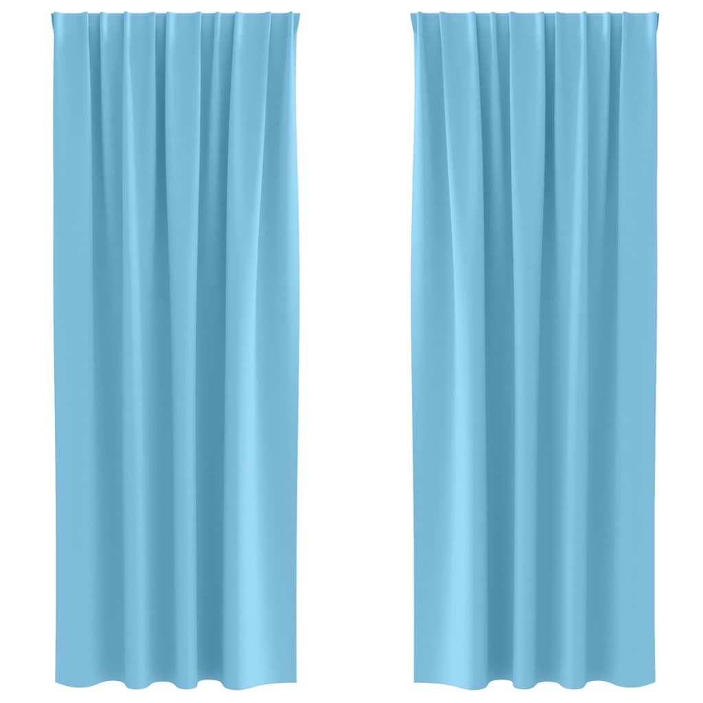 Vidaxl zwart-out gordijnen met ringen 2 pcs lichtblauw 260 x 140 cm