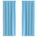 Vidaxl zwart-out gordijnen met ringen 2 pcs lichtblauw 260 x 140 cm
