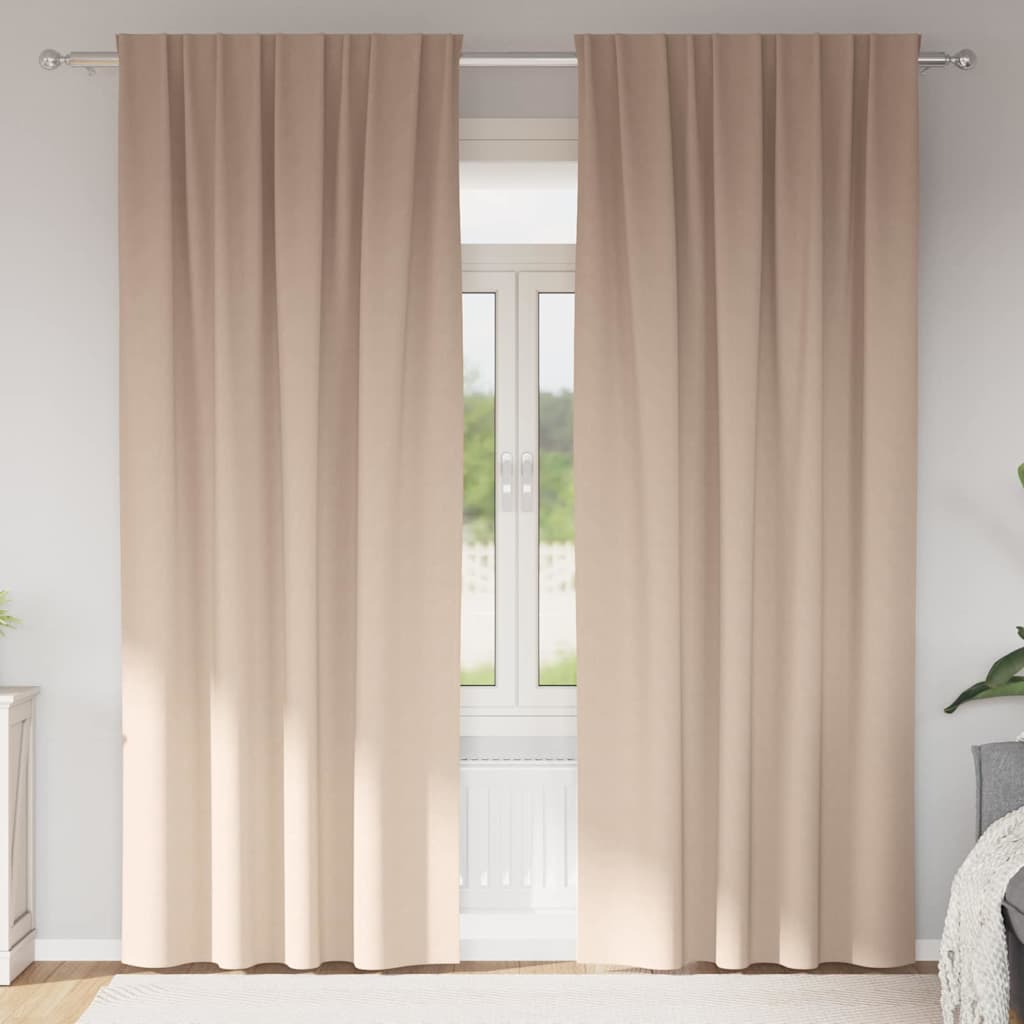 Vidaxl zwart-out gordijnen met ringen 2 pcs taupe 260 x 140 cm