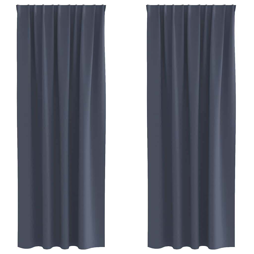 Vidaxl zwart-out gordijnen met ringen 2 pcs antraciet 245 x 140 cm