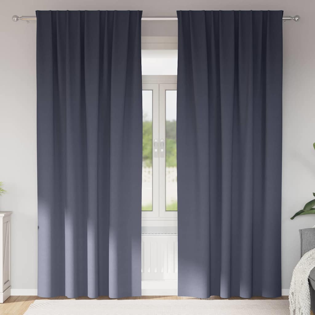 Vidaxl zwart-out gordijnen met ringen 2 pcs antraciet 260 x 140 cm