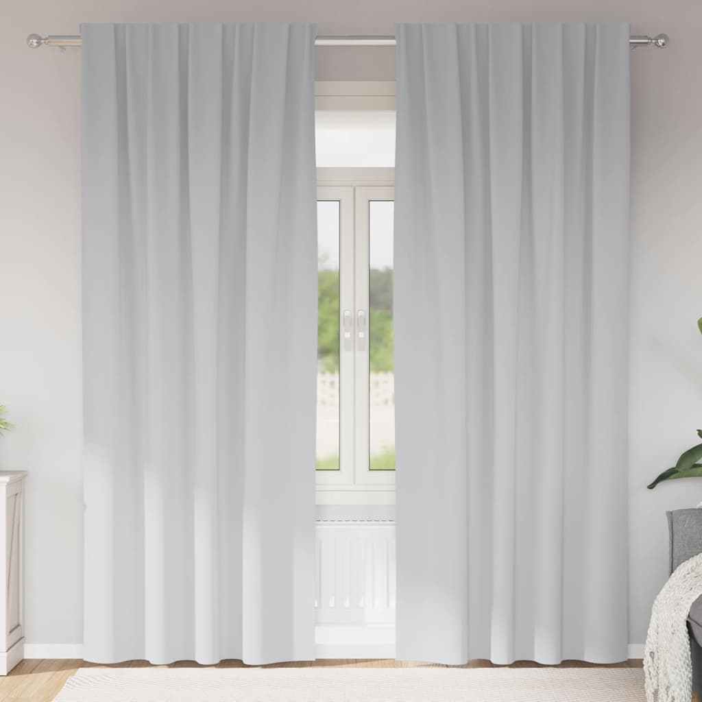 Vidaxl zwart-out gordijnen met ringen 2 pcs bleekgrijs 225 x 140 cm