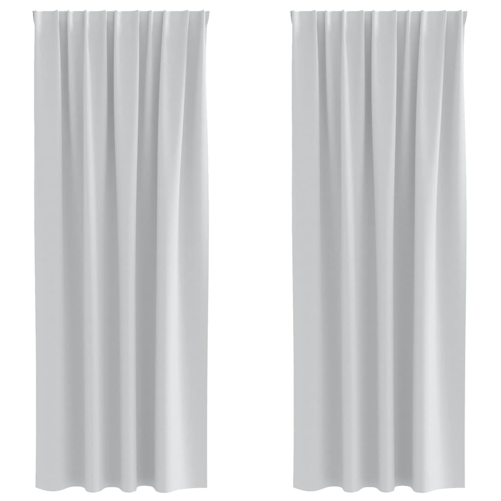 Vidaxl zwart-out gordijnen met ringen 2 pcs bleekgrijs 225 x 140 cm