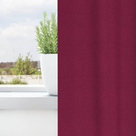 Vidaxl zwart-out gordijnen met ringen 2 st wijnrood 225 x 140 cm
