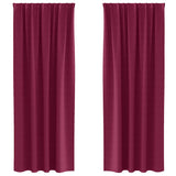 Vidaxl zwart-out gordijnen met ringen 2 pcs wijnrood 245 x 140 cm