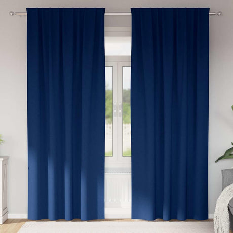 Vidaxl zwart-out gordijnen met ringen 2 st donkerblauw 225 x 140 cm