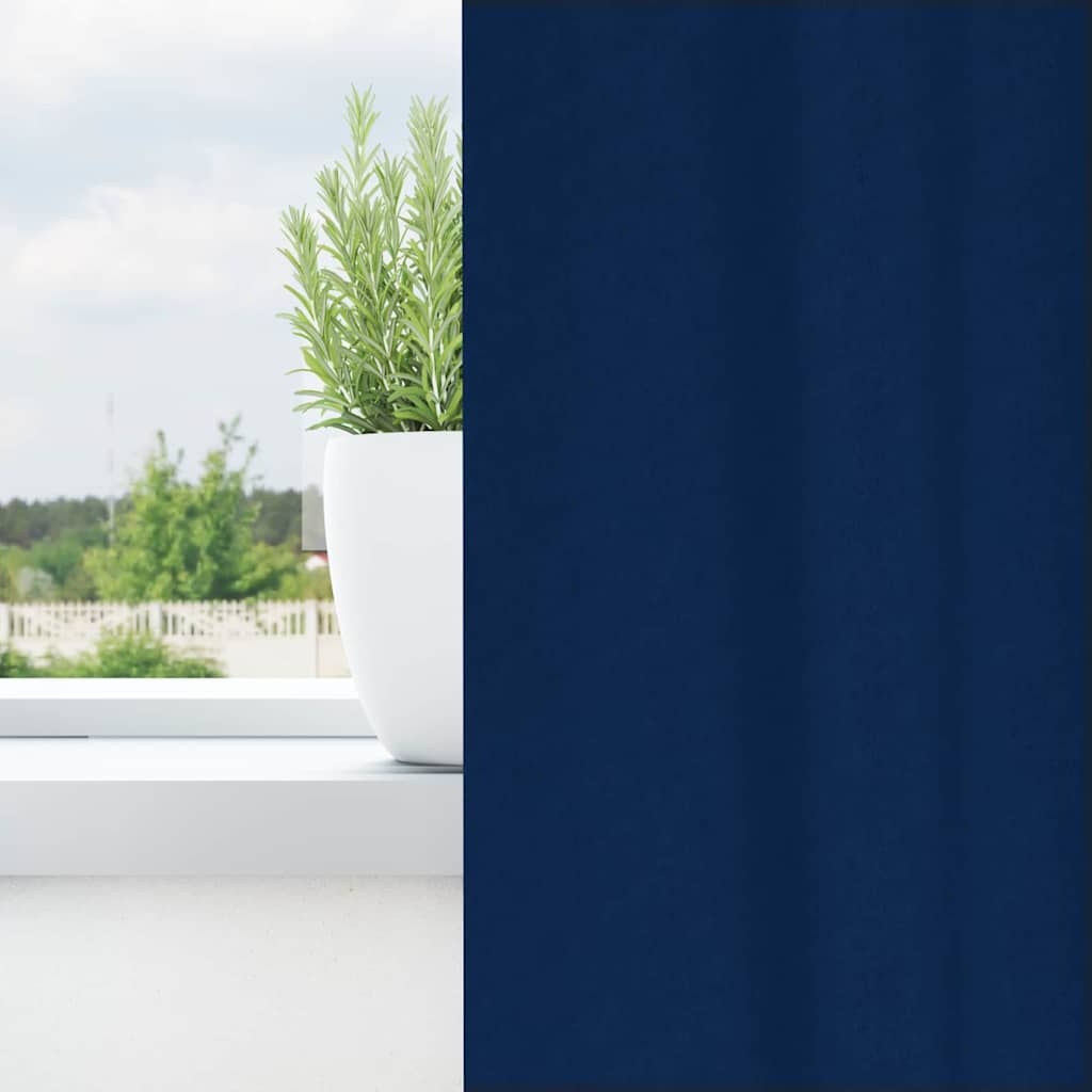 Vidaxl zwart-out gordijnen met ringen 2 pcs donkerblauw 245 x 140 cm