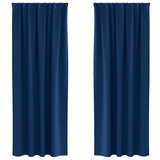 Vidaxl zwart-out gordijnen met ringen 2 pcs donkerblauw 245 x 140 cm