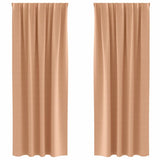 Vidaxl zwart-out gordijnen met ringen 2 pcs licht bruin 225 x 140 cm