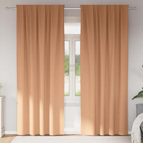 Vidaxl zwart-out gordijnen met ringen 2 st licht bruin 260 x 140 cm