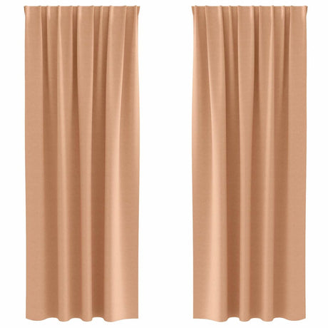 Vidaxl zwart-out gordijnen met ringen 2 st licht bruin 260 x 140 cm
