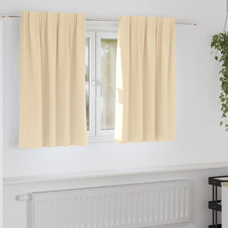 Vidaxl zwart-out gordijnen met ringen 2 st crèmekleurig 140 x 140 cm