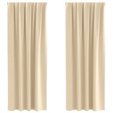 Vidaxl zwart-out gordijnen met ringen 2 pcs crème 260 x 140 cm