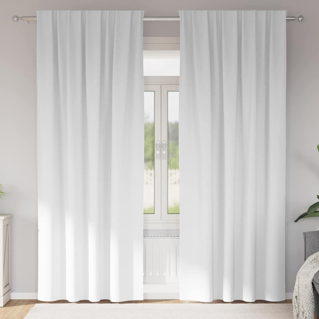 Vidaxl zwart-out gordijnen met ringen 2 st puur wit 225 x 140 cm