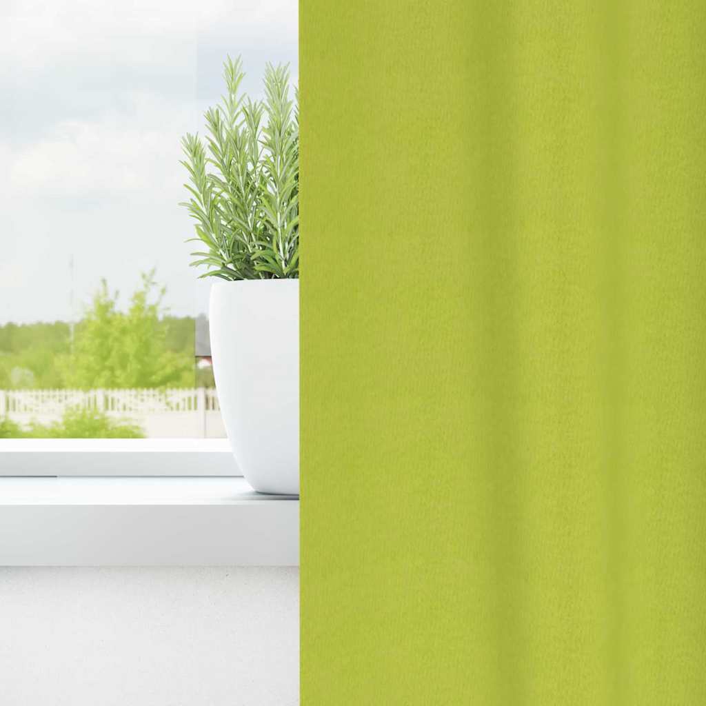 Vidaxl zwart-out gordijnen met ringen 2 pcs groen 175 x 140 cm